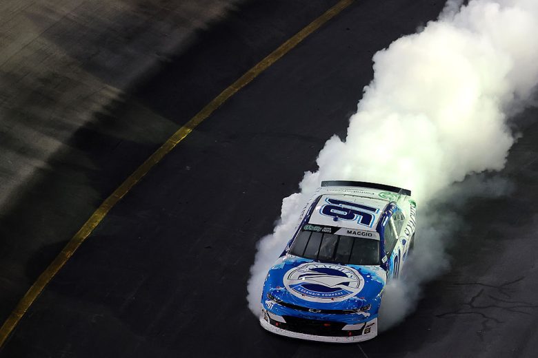 Mason Maggio drives at Bristol.