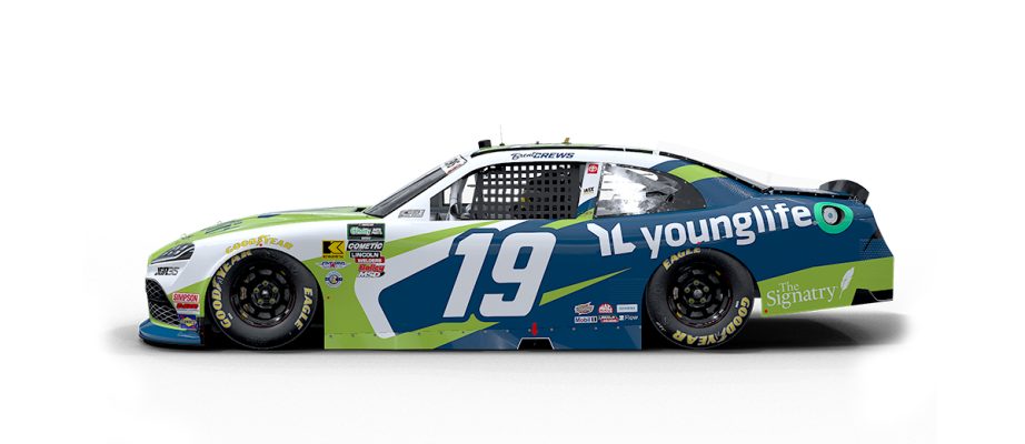 A graphic depicting the No. 19 Toyota.