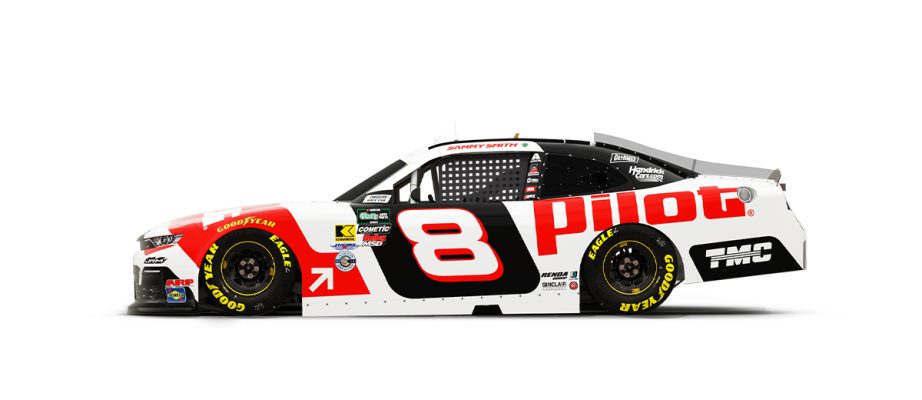 A graphic depicting the No. 8 Chevrolet.