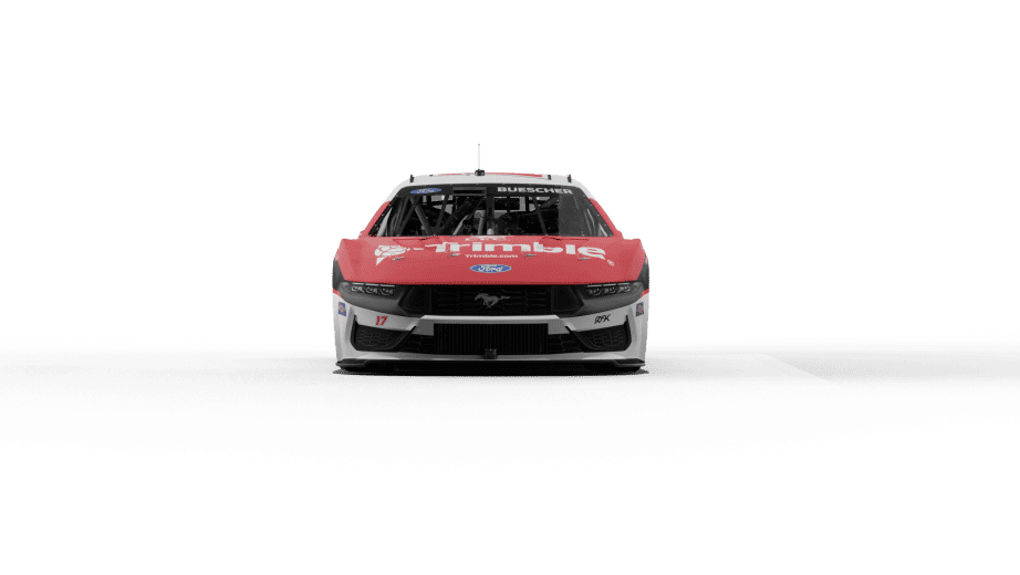 A rendering of Chris Buescher's No. 17 Trimble/Liverpool FC paint scheme.