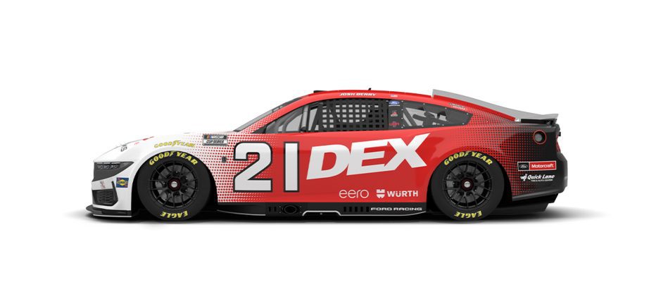 A graphic depicting the No. 21 Ford.