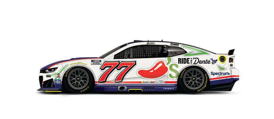 A graphic depicting the No. 77 Chevrolet.