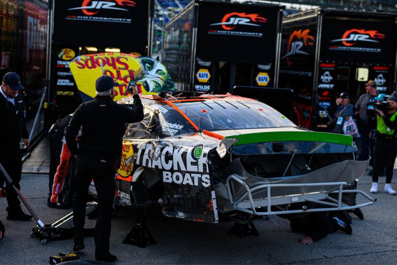 Carson Kvapil's damaged car.