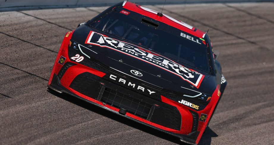 Christopher Bell drives the No. 20 Joe Gibbs Racing Toyota at Kansas Speedway.