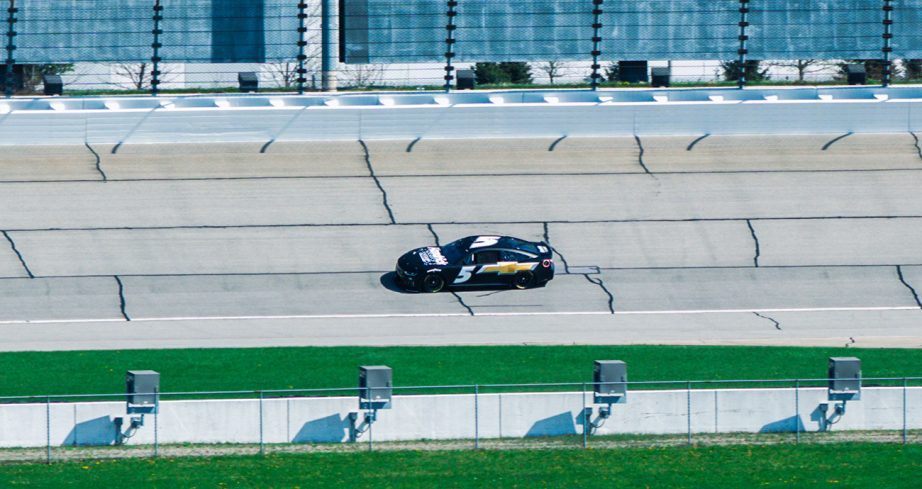 kyle larson tire testing at chicagoland