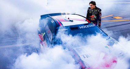 ‘One of a kind’: Carson Hocevar launches first-win celebration to remember, and Talladega approves