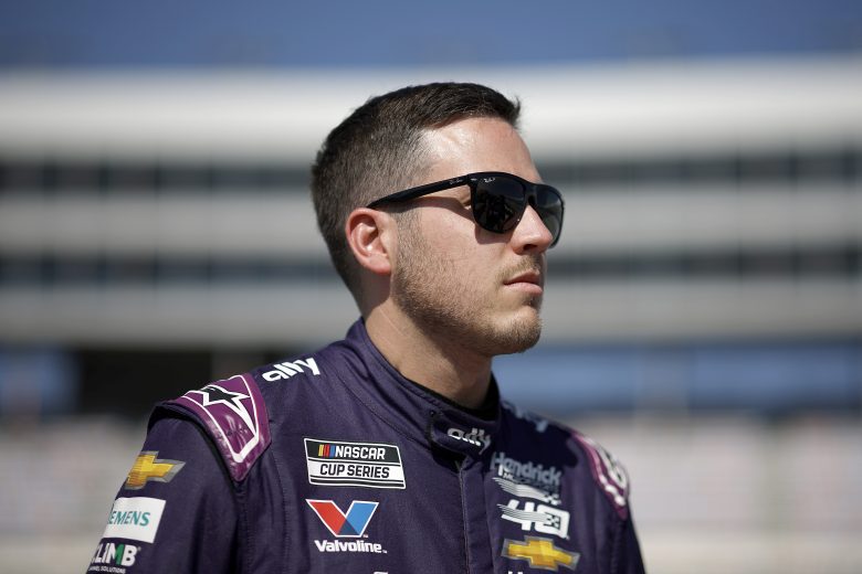 FORT WORTH, TEXAS - APRIL 13: Alex Bowman, driver of the #48 Ally Chevrolet, looks on during qualifying for the NASCAR Cup Series AutoTrader EchoPark Automotive 400 at Texas Motor Speedway on April 13, 2024 in Fort Worth, Texas.