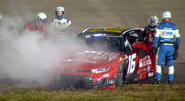 Allmendinger slams wall, ending strong Nashville run
