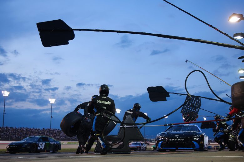 Tyler Reddick pits at Nashville.