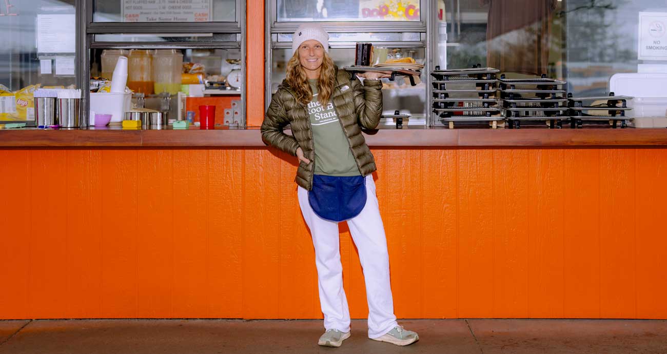 Jennifer Feger poses for a portrait while working at The Root Beer Stand