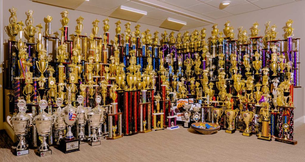A view of the trophy room