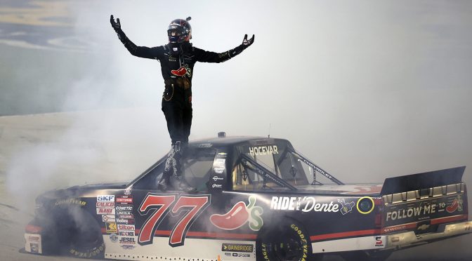 Featured image for Carson Hocevar wins Truck Series race at Texas in overtime