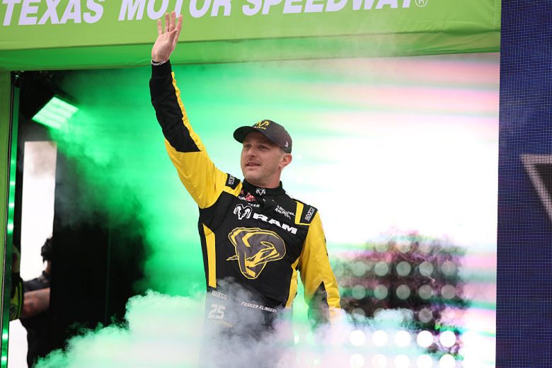 Parker Kligerman waves to fans.