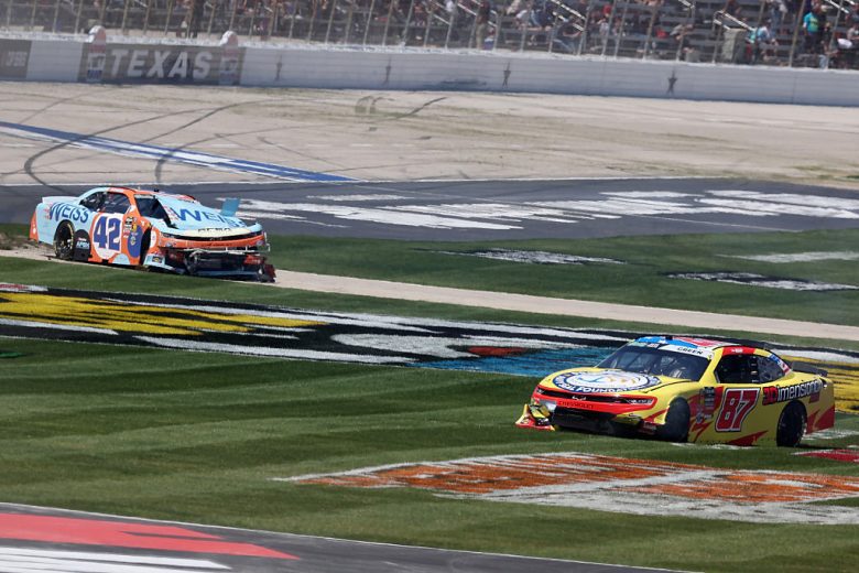 Brad Perez and Austin Green wreck at Texas.