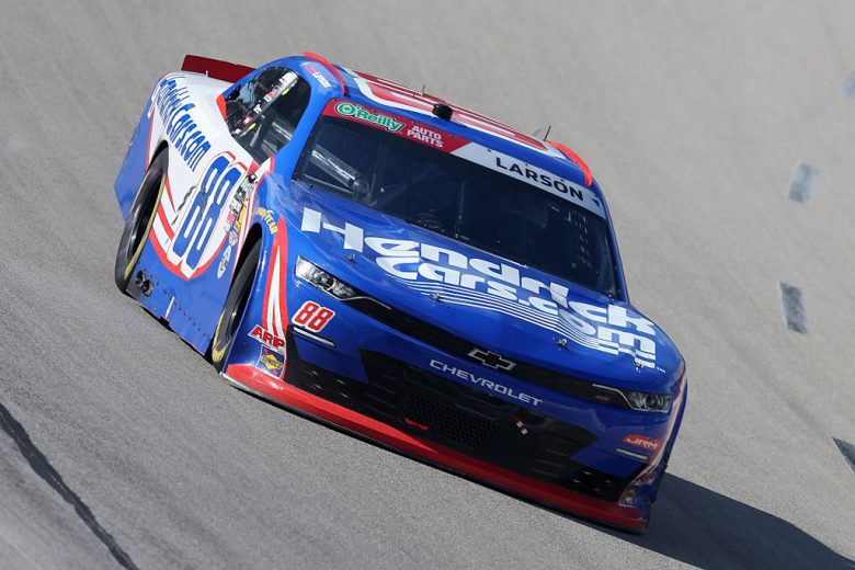 Kyle Larson drives at Texas.