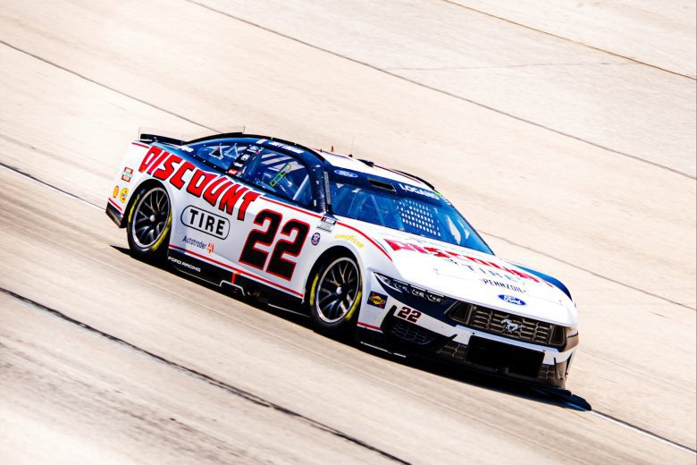 Joey Logano drives at Texas.