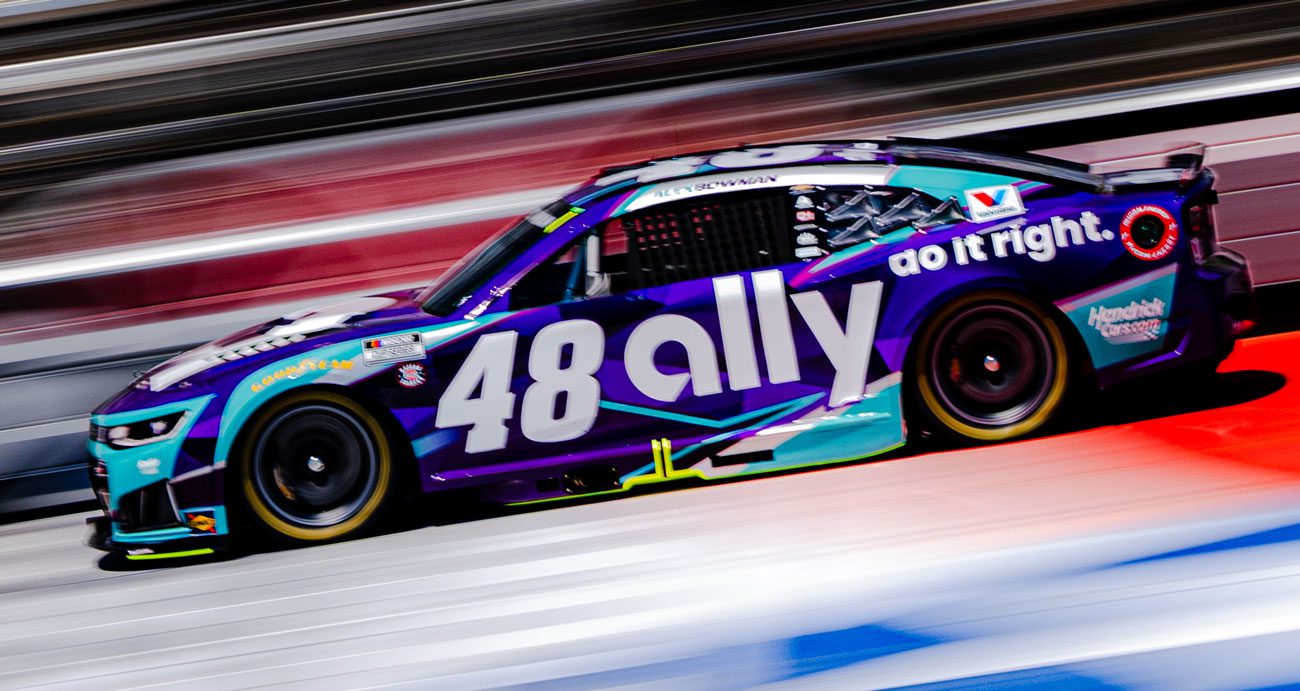 Alex Bowman drives at Texas.