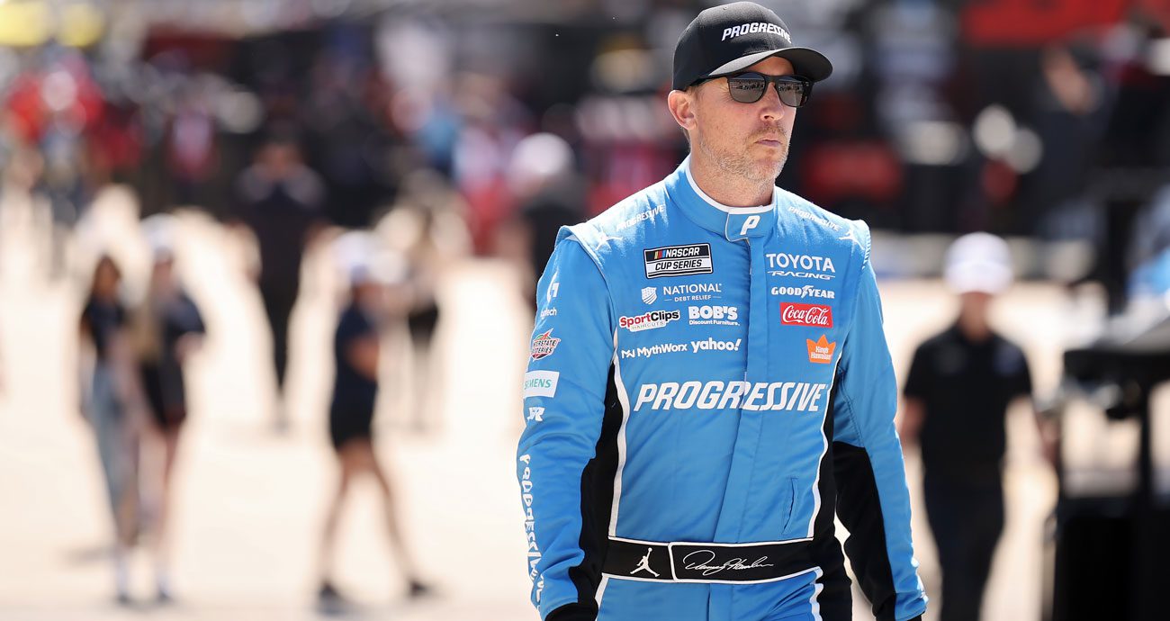 Denny Hamlin walks.