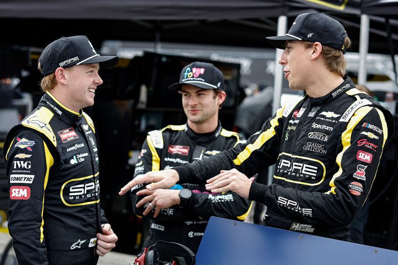 Connor Zilisch, Connor Mosack and Carson Hocevar talk.