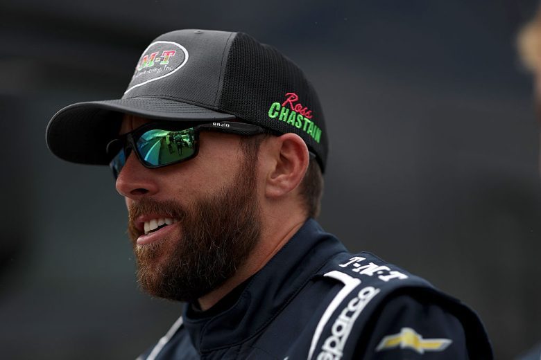 Ross Chastain looks on.