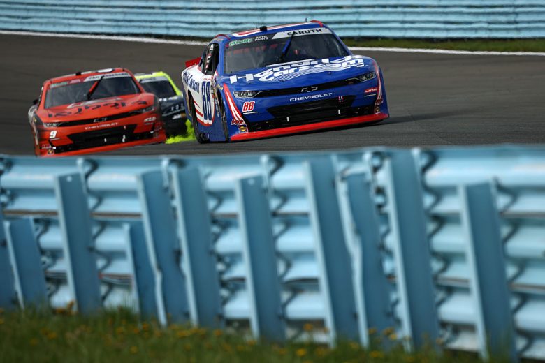 A general view of racing at Watkins Glen.