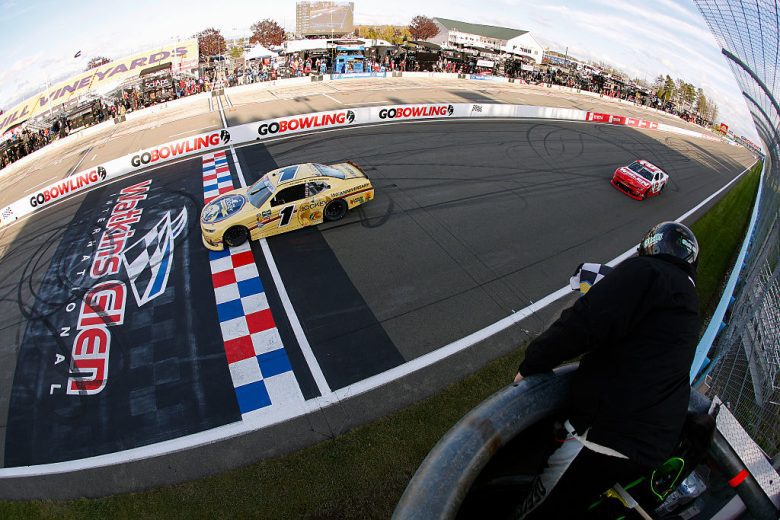 Connor Zilisch and Jesse Love drive at Watkins Glen.