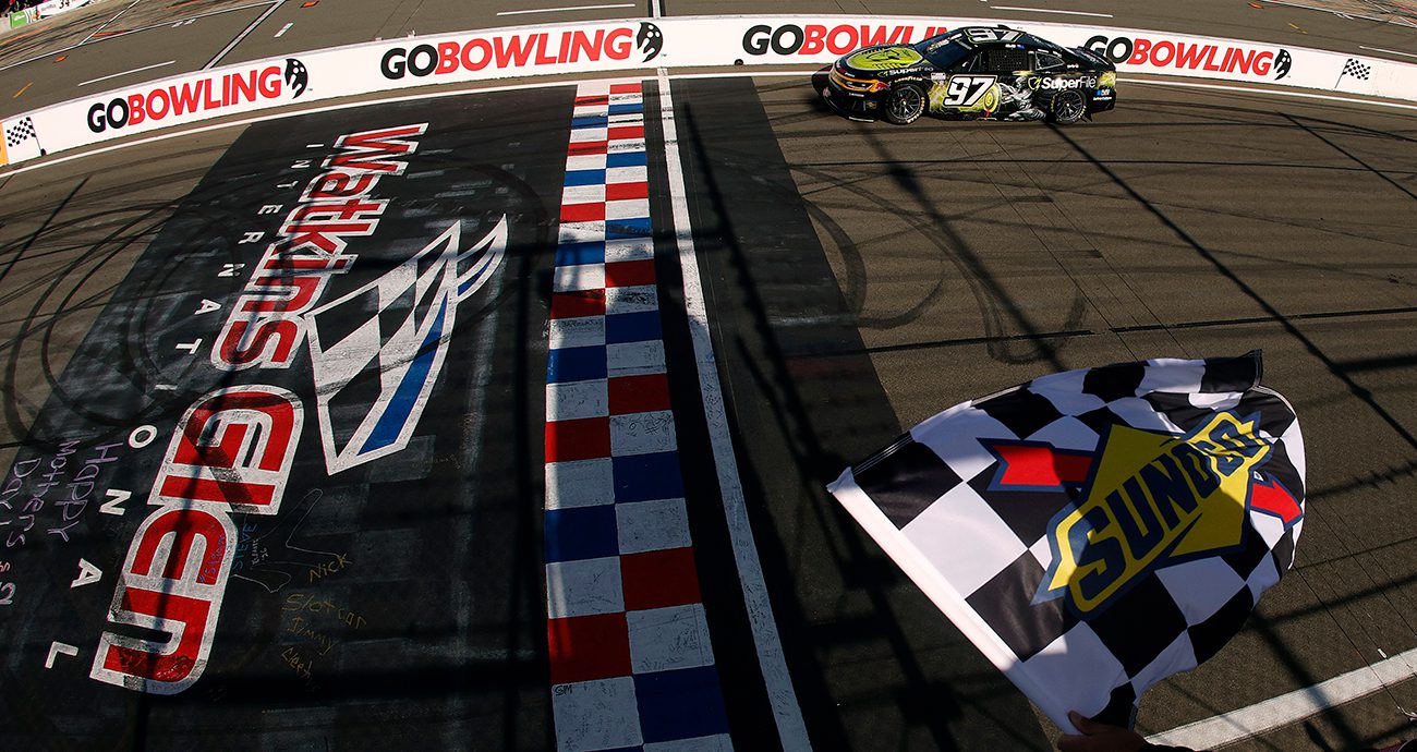 shane van gisbergen takes the checkered flag at watkins glen