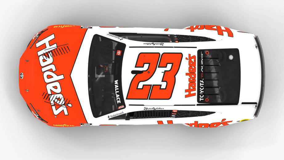 A general view of Bubba Wallace's car.