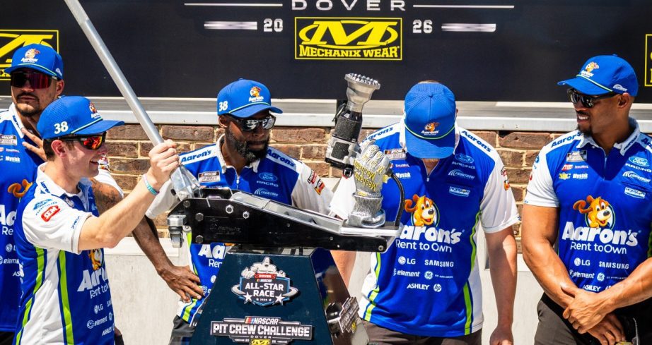 Pit Crew smiles in Victory Lane.