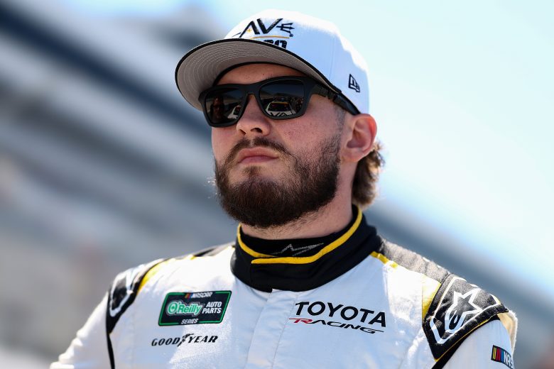 Taylor Gray looks on during qualifying.
