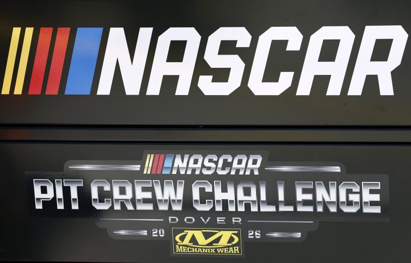 Close up view of NASCAR sign.