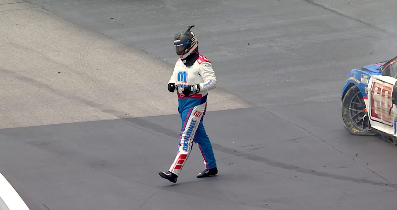 Preece climbs out after fiery crash; see his in-car view | NASCAR