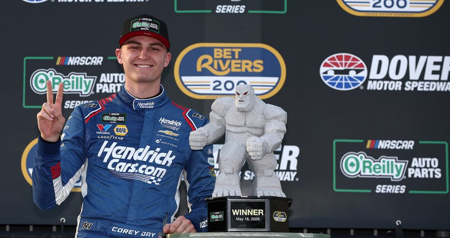 corey day with dover trophy