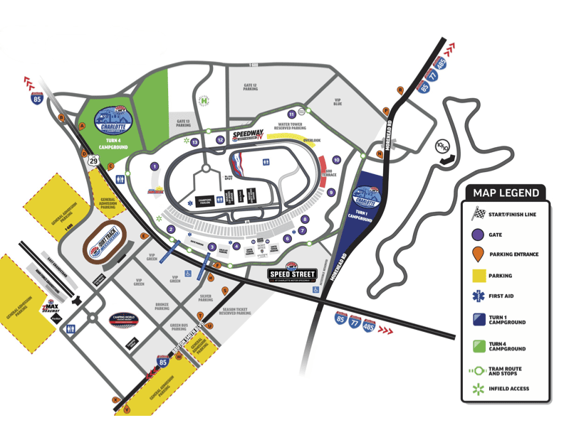 SEC MAY Charlotte TRUCKS Official Site Of NASCAR 2026 Charlotte Map 