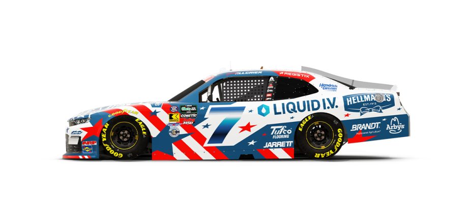 A graphic depicting the No. 7 JR Motorsports Chevrolet.