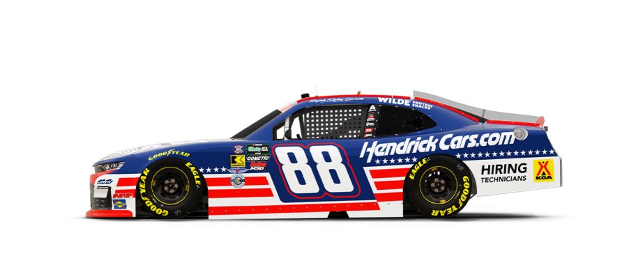 A graphic depicting the No. 88 JR Motorsports Chevrolet.