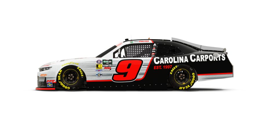 A graphic depicting the No. 9 JR Motorsports Chevrolet.