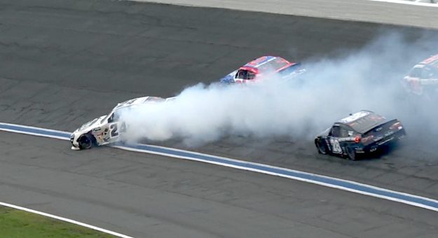 Caution waves for Burton spin at Charlotte