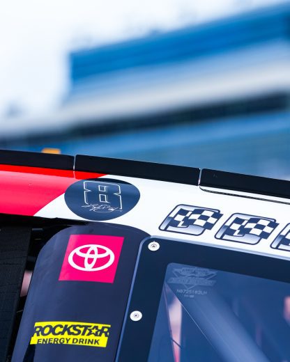 A decal depicting the No. 8 number driven by Kyle Busch.