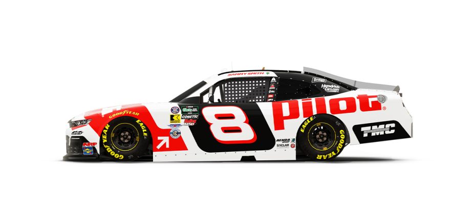A graphic depicting the No. 8 Chevrolet.
