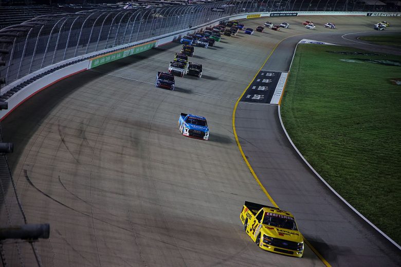 A general view of racing at Nashville.