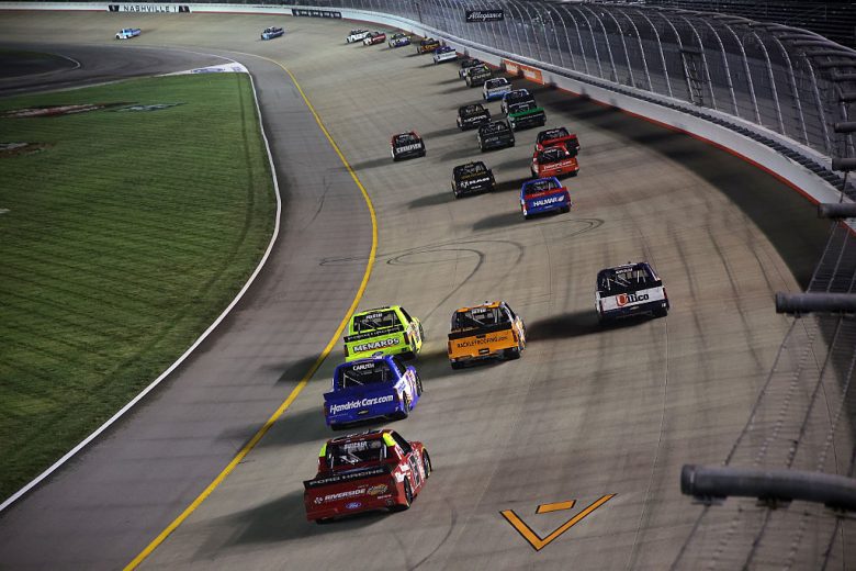 A general view of racing at Nashville.