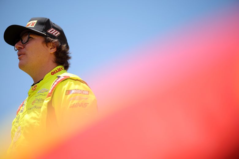 Sheldon Creed looks on from the grid at Nashville Superspeedway.