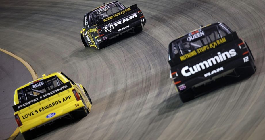 A general view of racing at Nashville.