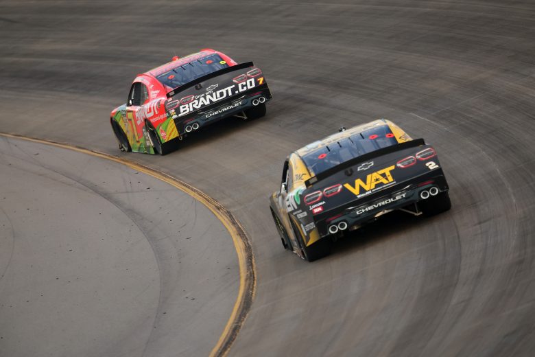 Justin Allgaier lead Jesse Love.