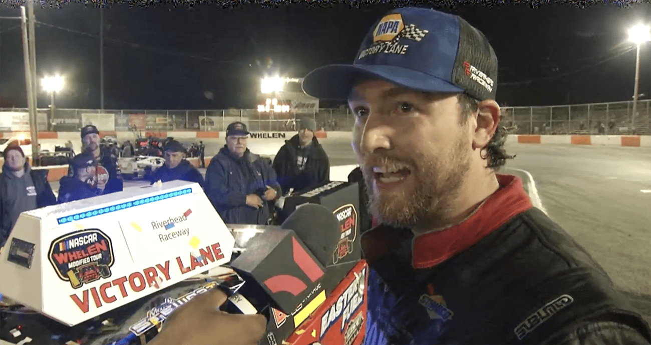 Mark Stewart's Victory Lane interview at Riverhead Raceway - Official ...