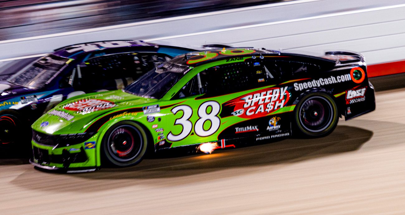 Zane Smith drives at Nashville.