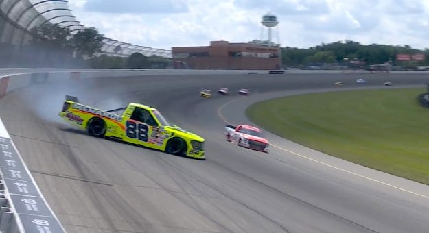 Late-race spin: Majeski crashes in Turn 2