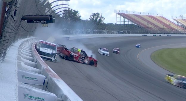 Butcher, Boyd slam wall in Michigan Truck race