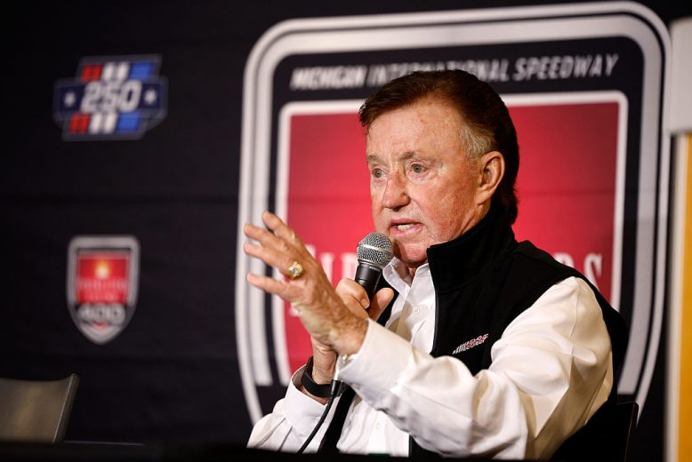 Richard Childress speaks with the media.